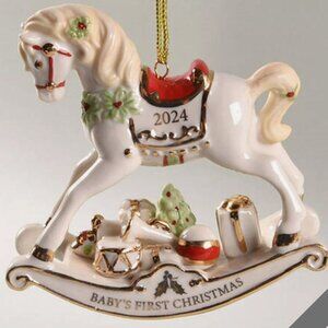 Lenox Baby's First Christmas Rocking Horse Ornament - 2024 New in Box - …